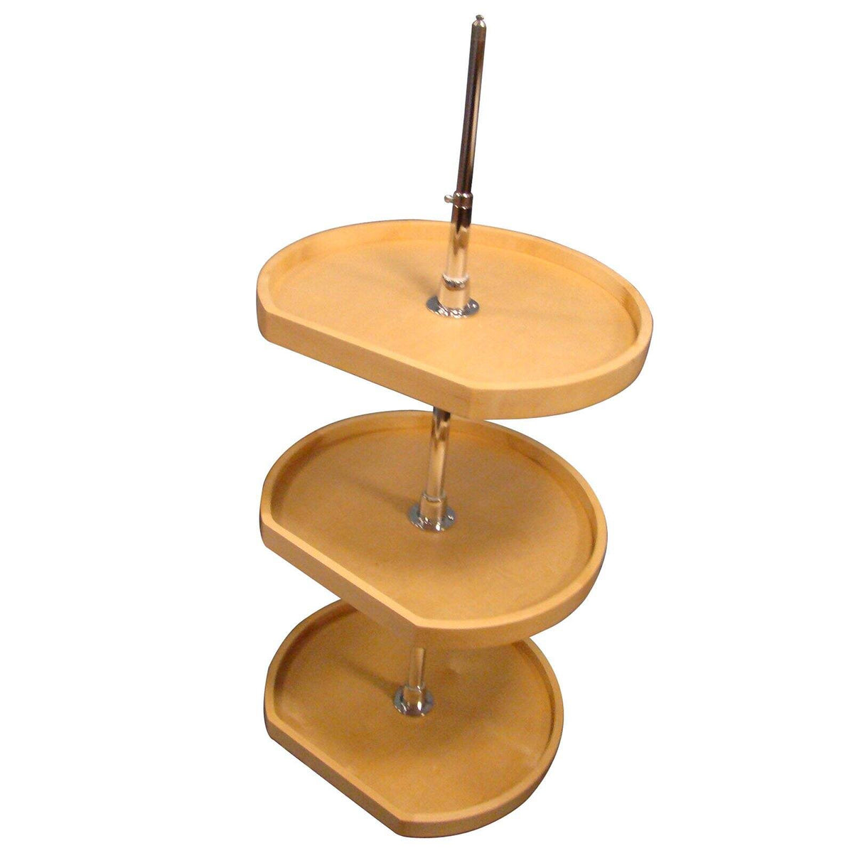 Rev-A-Shelf 4WLS273-20-536 Independent Lazy Susan with 3 Natural Wood D-Shape Shelves, 20×22