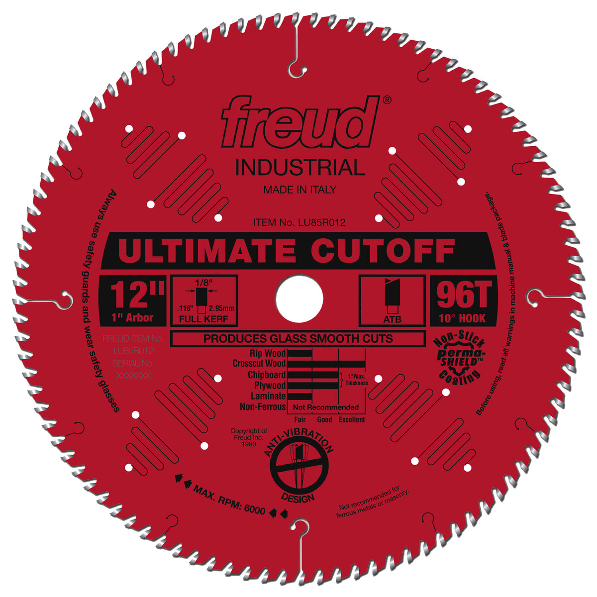 Freud LU85R012 Ultimate Cut-Off Blade, 12 Inch