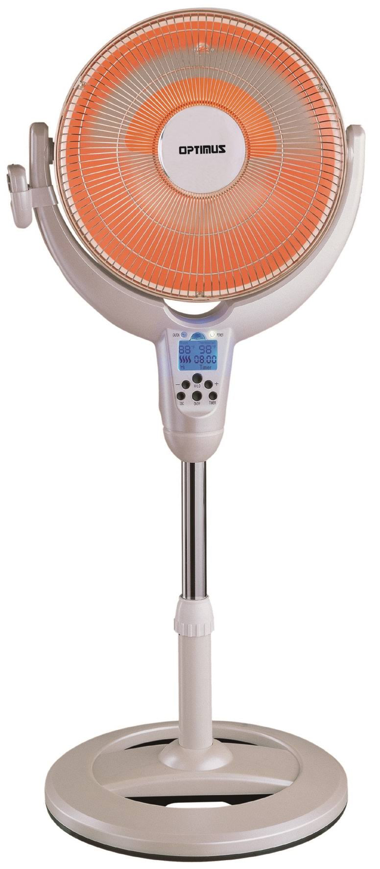 Optimus Digital Oscillating Pedestal Dish Heater, 14×22, with Remote Control