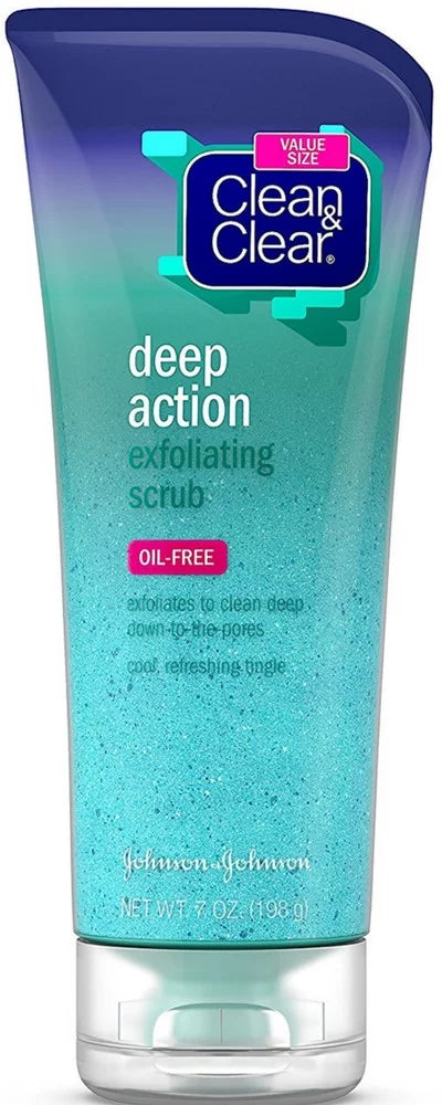 3-Pack Clean & Clear Deep Action Exfoliating Facial Scrub, 7 oz Each