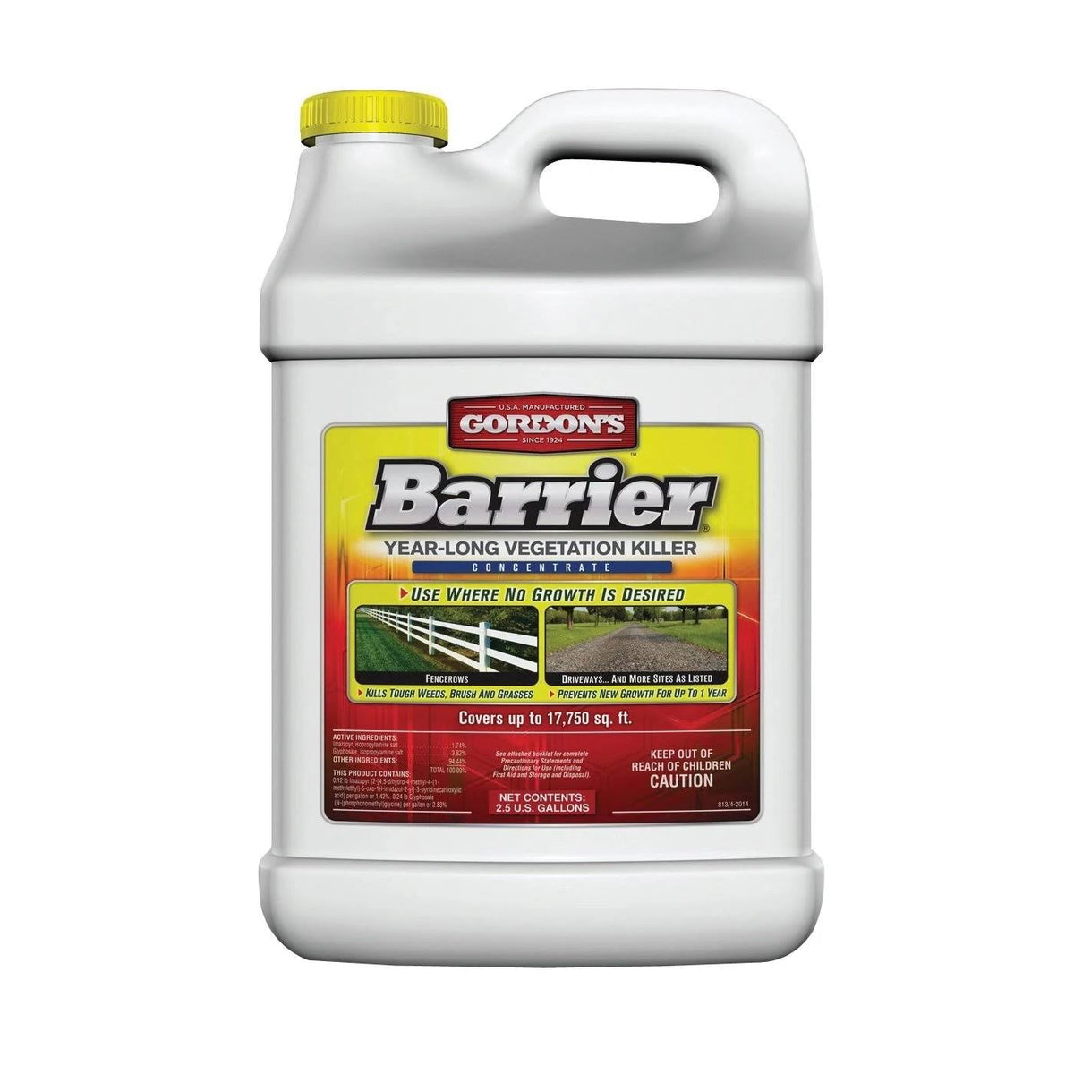 Gordons 8131122 Barrier Year-Long Vegetation Killer, 2.5-Gallon Container