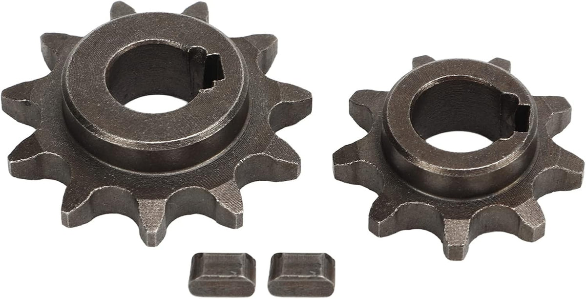Carbon Steel Pocket Bike Gear Kit with 9T and 11T Pinion Sprockets, Universal Front and Rear Motor Freewheel Chain Wheels