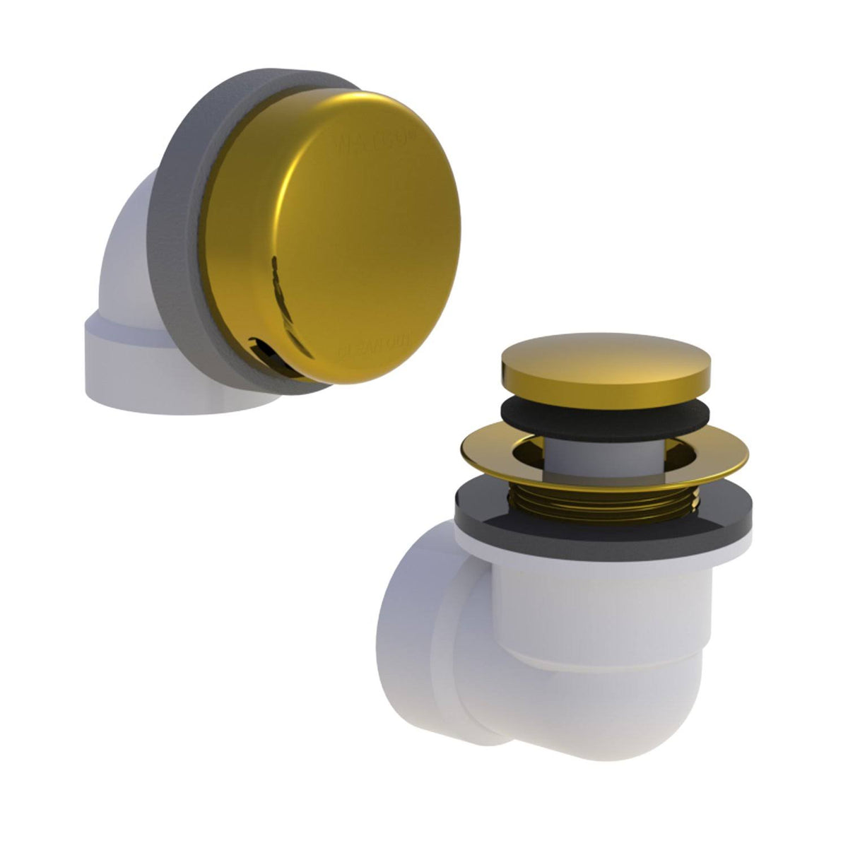 Watco 901-FA-PVC-PB Innovator Foot-Actuated Bath Waste, Polished Brass