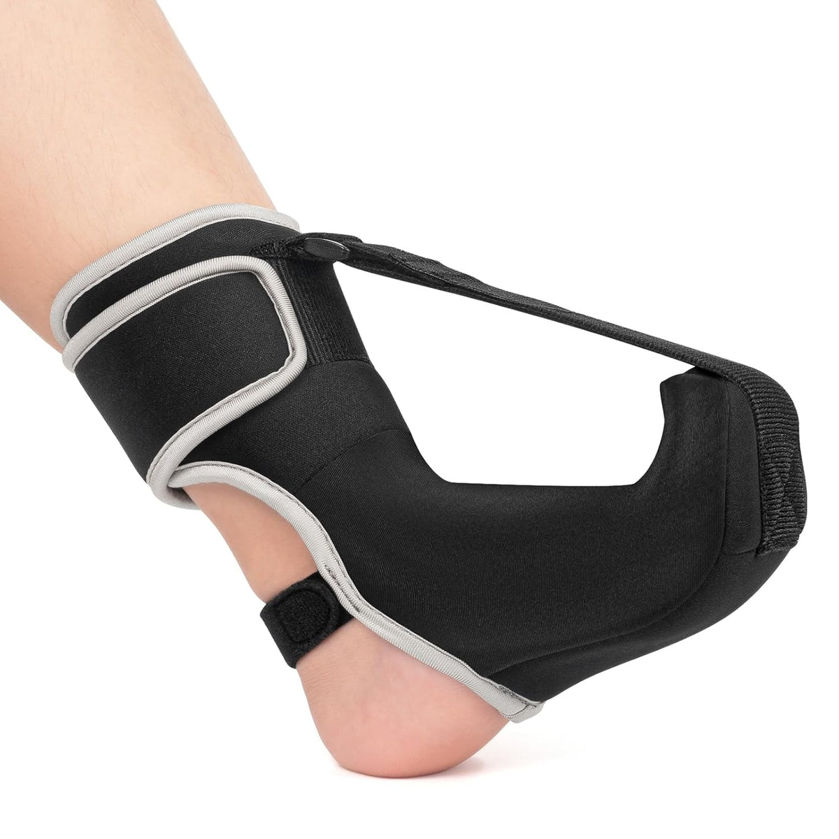 Black Plantar Fasciitis Night Splint Sock with Support Plate, Designed for Men and Women with Achilles Tendonitis, Foot Drop, Heel Spurs, and Heel Pain, Small