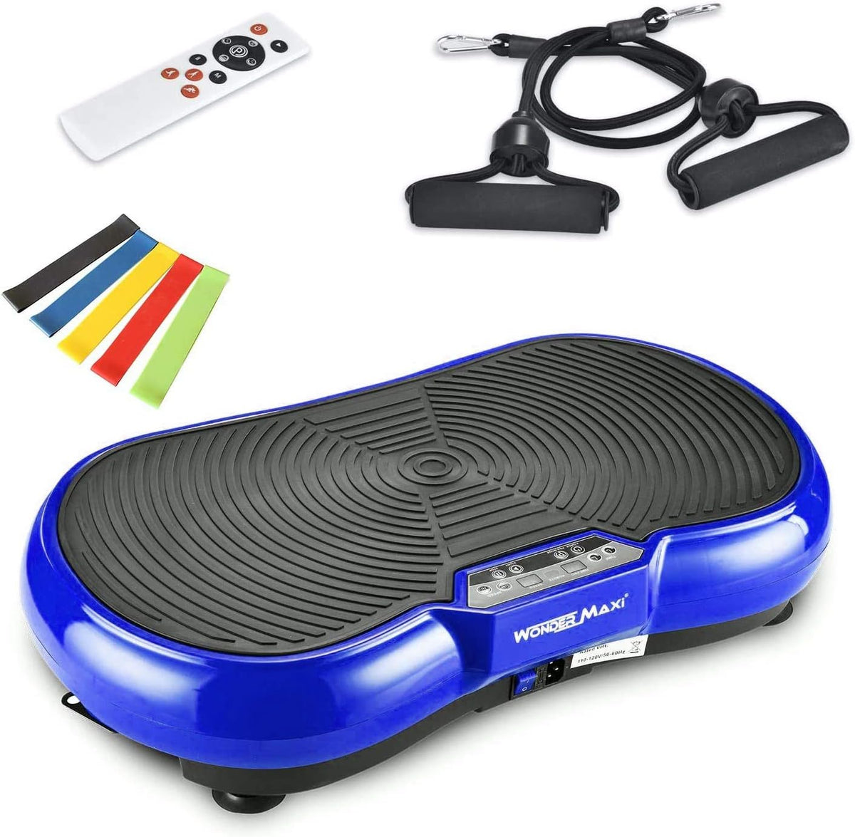 Wonder Maxi 3D Vibration Plate Exercise Machine with Dual-Motor Oscillation, Remote Control and Resistance Bands for Whole-Body Workouts, Weight Loss and Toning