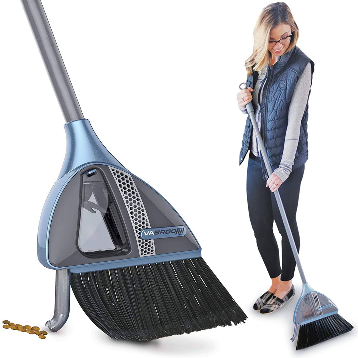 VaBroom 2-in-1 Cleaning Tool with Integrated Vacuum and Powerful Broom Design