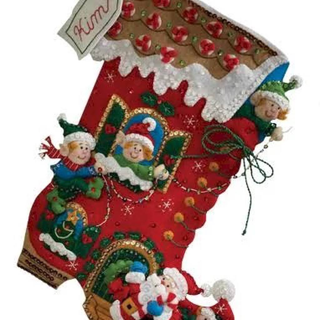 Bucilla Christmas Stocking Craft Kit with Felt Appliqué for Holiday Decorating