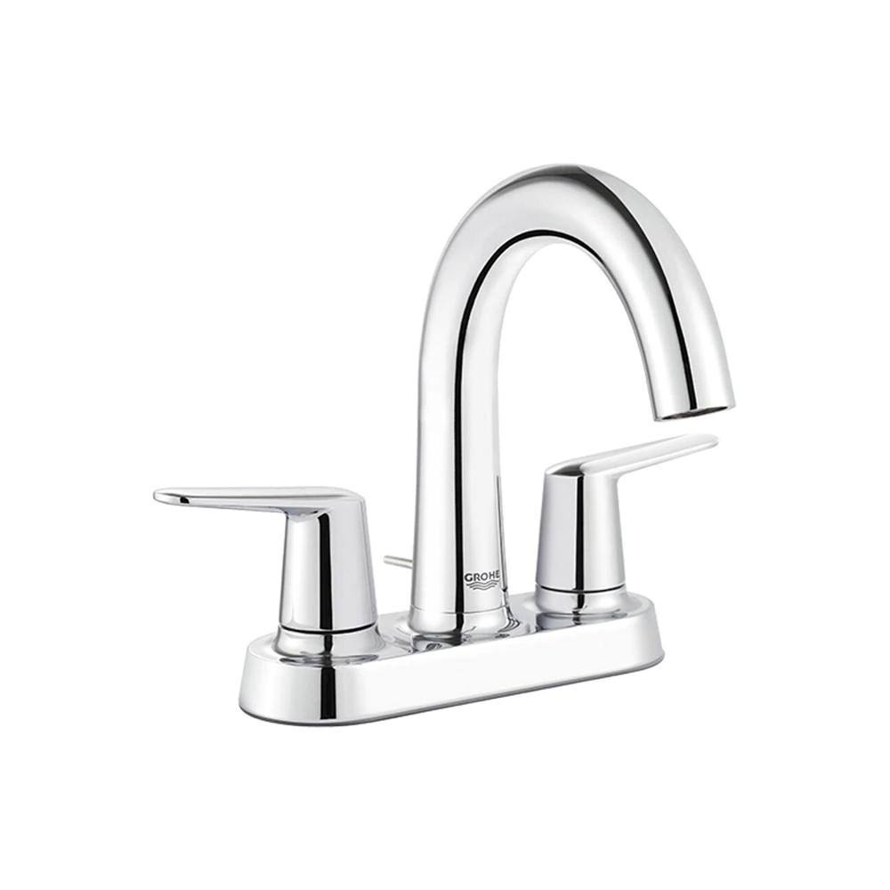 Grohe Veletto 20582000 Starlight Chrome Bathroom Faucet with 4-Inch Centerset and 2 Handles