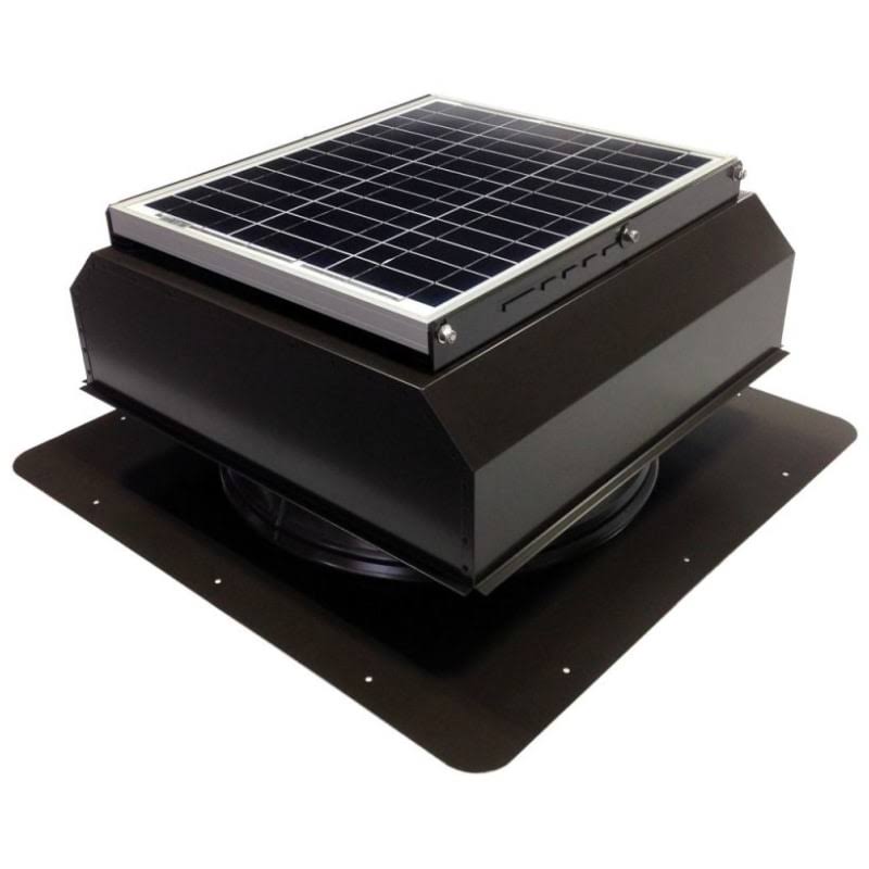 Attic Breeze Gen 3 AB-3523A-BRN Attached Solar Attic Fan with Self-Flashing Design, 35W, Brown