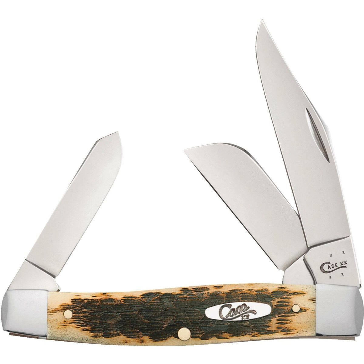 Case Large Stockman Pocket Knife with Amber Bone Handle