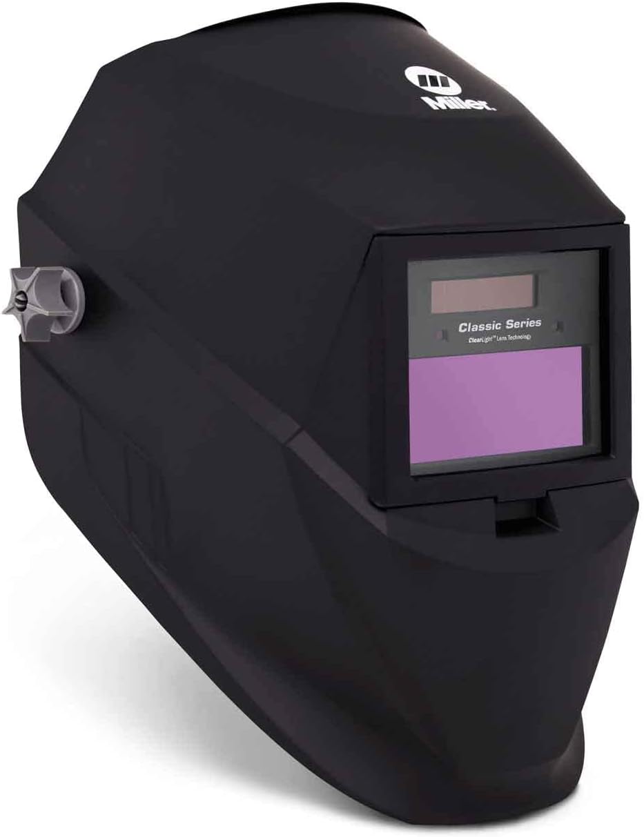Miller 287803 Classic Series Welding Helmet with Auto-Darkening ClearLight Lens, Black