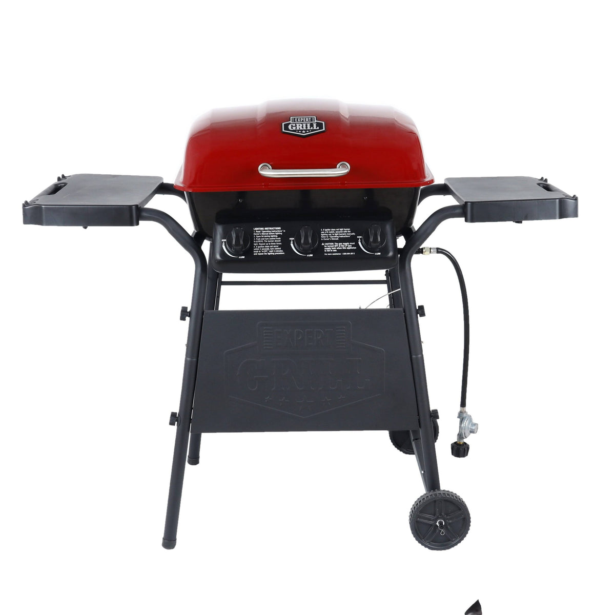 Expert Grill GBC2016WRS 3-Burner Gas Grill with 27,000 BTU Output, Red