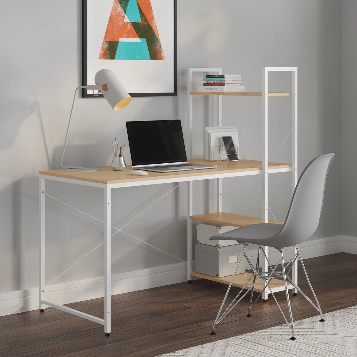 Glenwillow Home Ames Reversible Gaming Desk with Two-Sided Layout