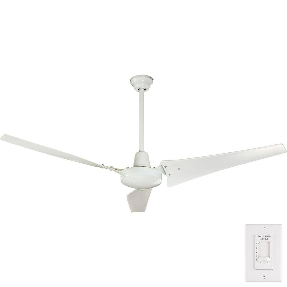 Hampton Bay Industrial 60 Ceiling Fan in White