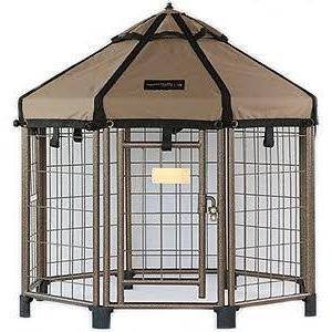Advantek Pet Gazebo Dog Kennel in Earth Taupe, 3-ft