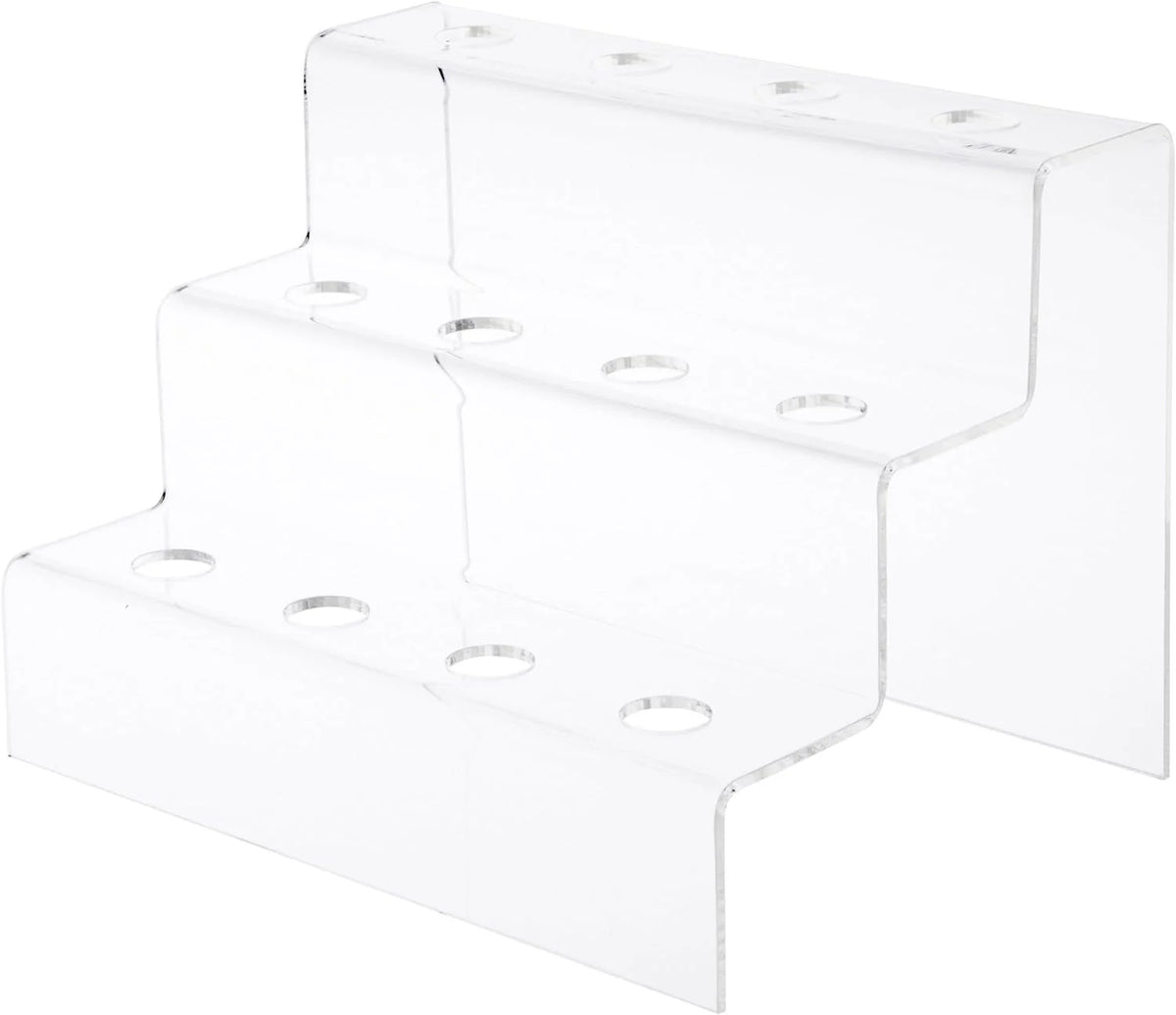 Clear Wine Bottle Stopper Display Stairs, 6.25 H x 8.75 W x 6.5 D Inches, 6-Pack