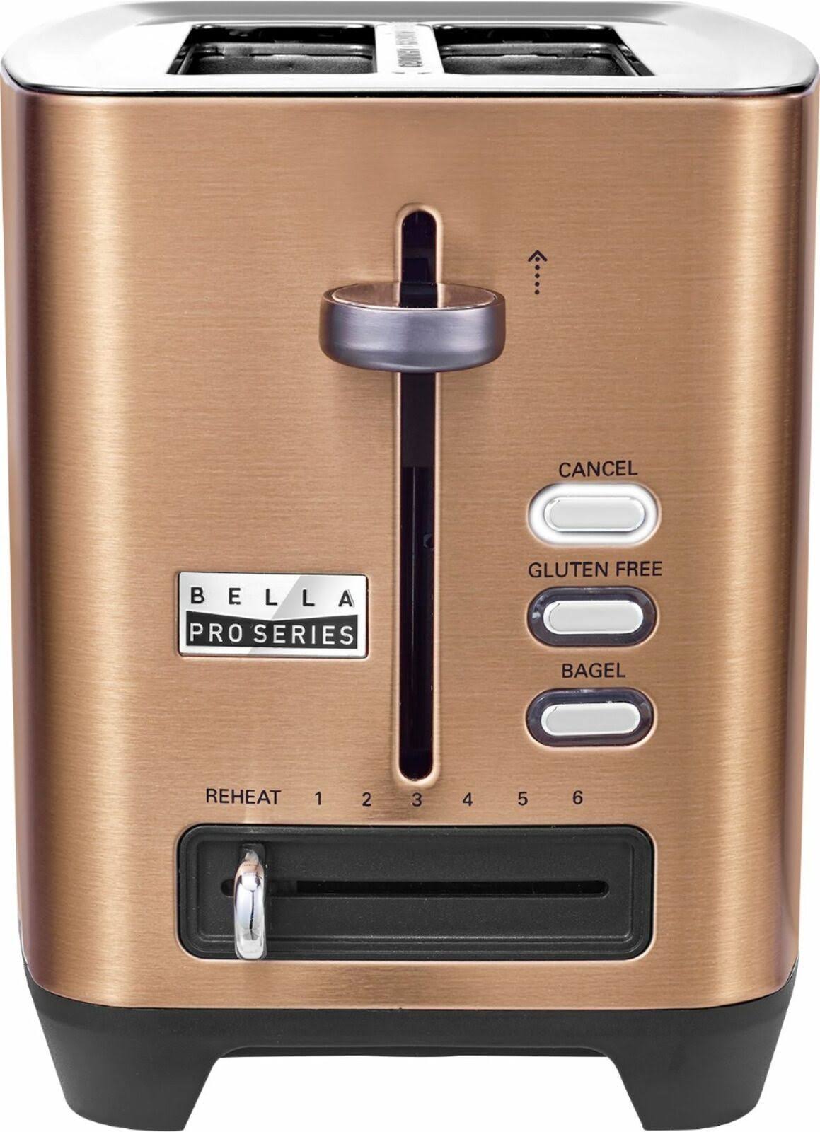 Bella Pro Series Copper Toaster with 2 Wide, Self-Centering Slots