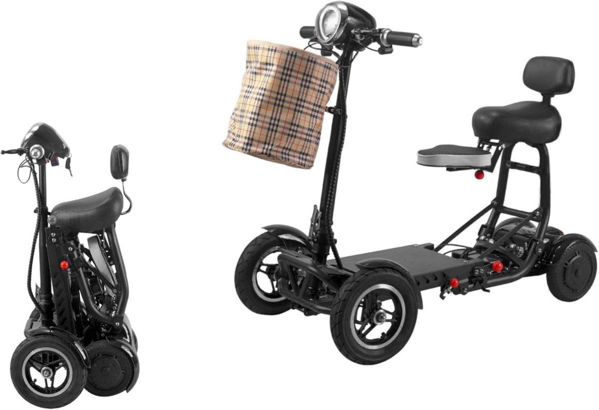 City Slicker Folding Mobility Scooter with Battery Power, 17-Mile Range, Heavy-Duty Lightweight Design, White
