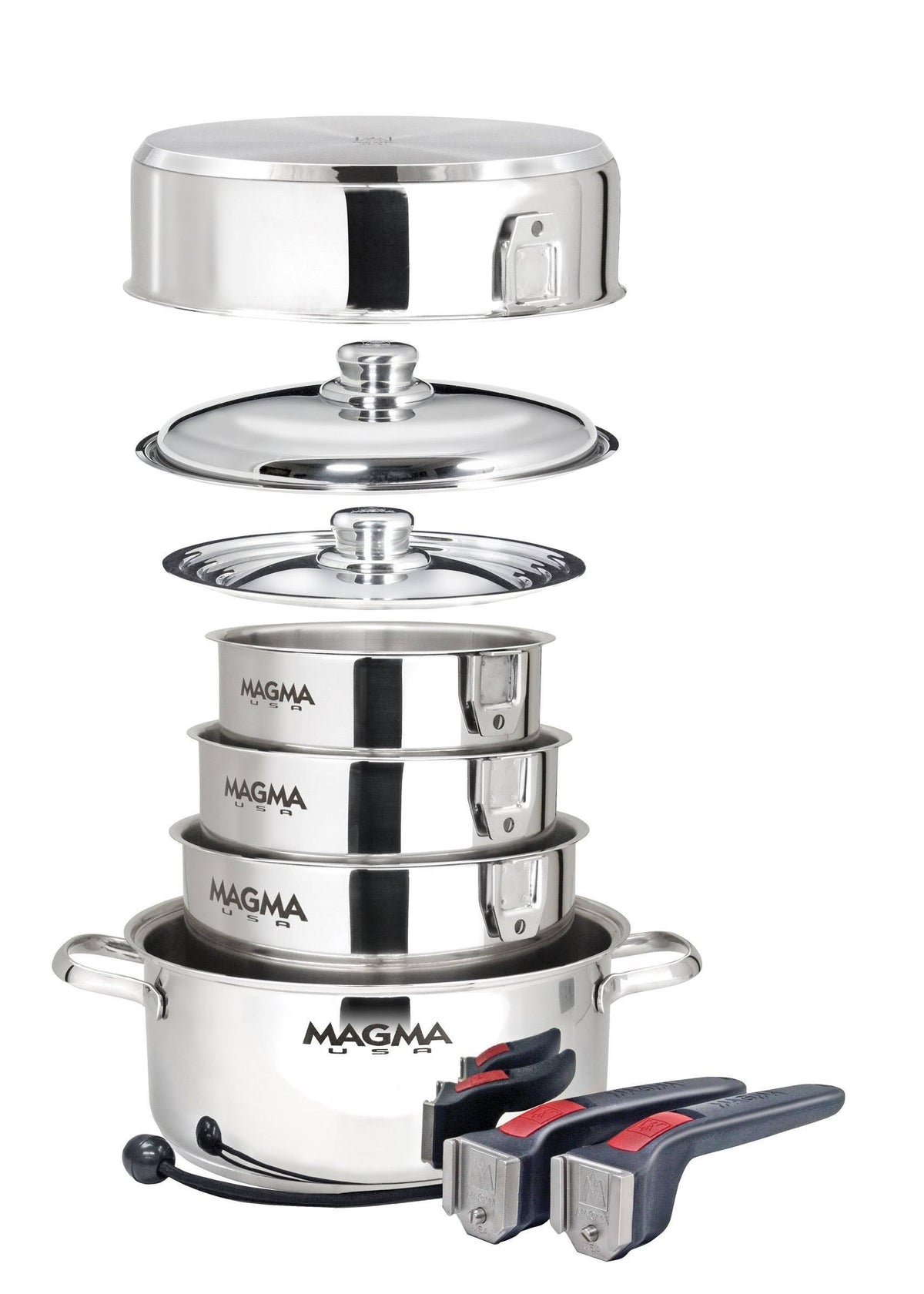 Magma Products A10-360L-IND 10-Piece Gourmet Nesting Cookware Set in Stainless Steel