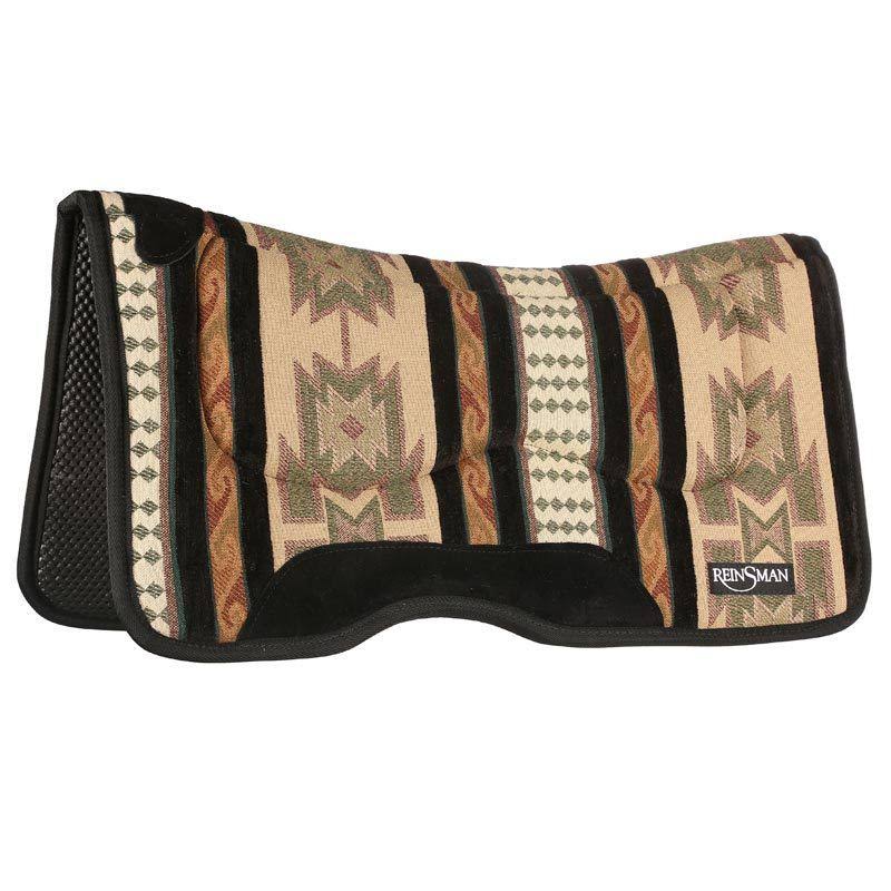 Reinsman M2 Lite Contour Saddle Pad with Tacky Too, Square Design, Black