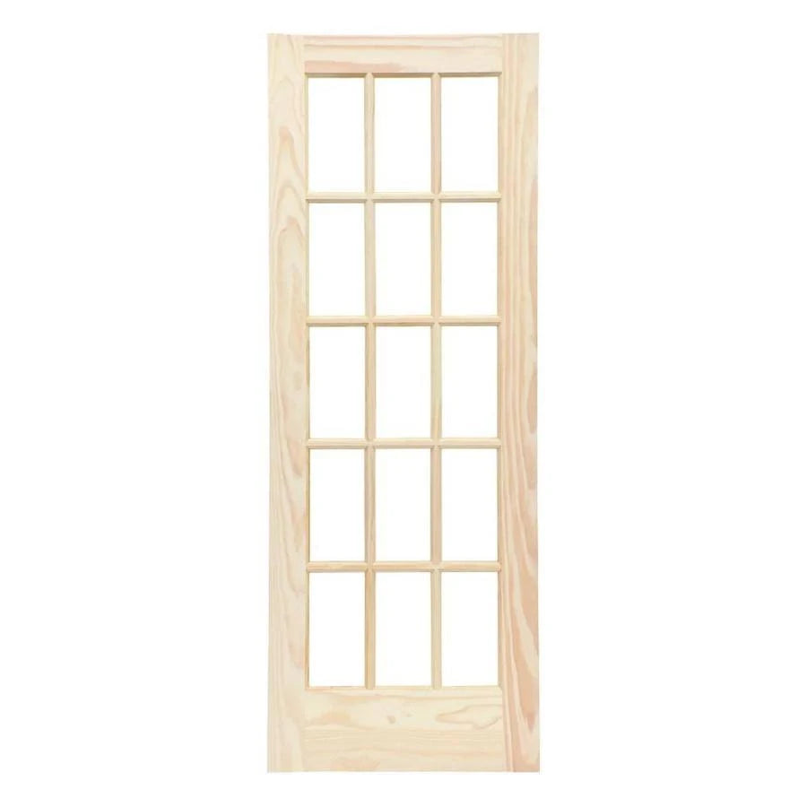 ReliaBilt Rad 627-36 Interior French Door with Clear Glass and Unfinished Pine Frame, 36 in. x 80 in.