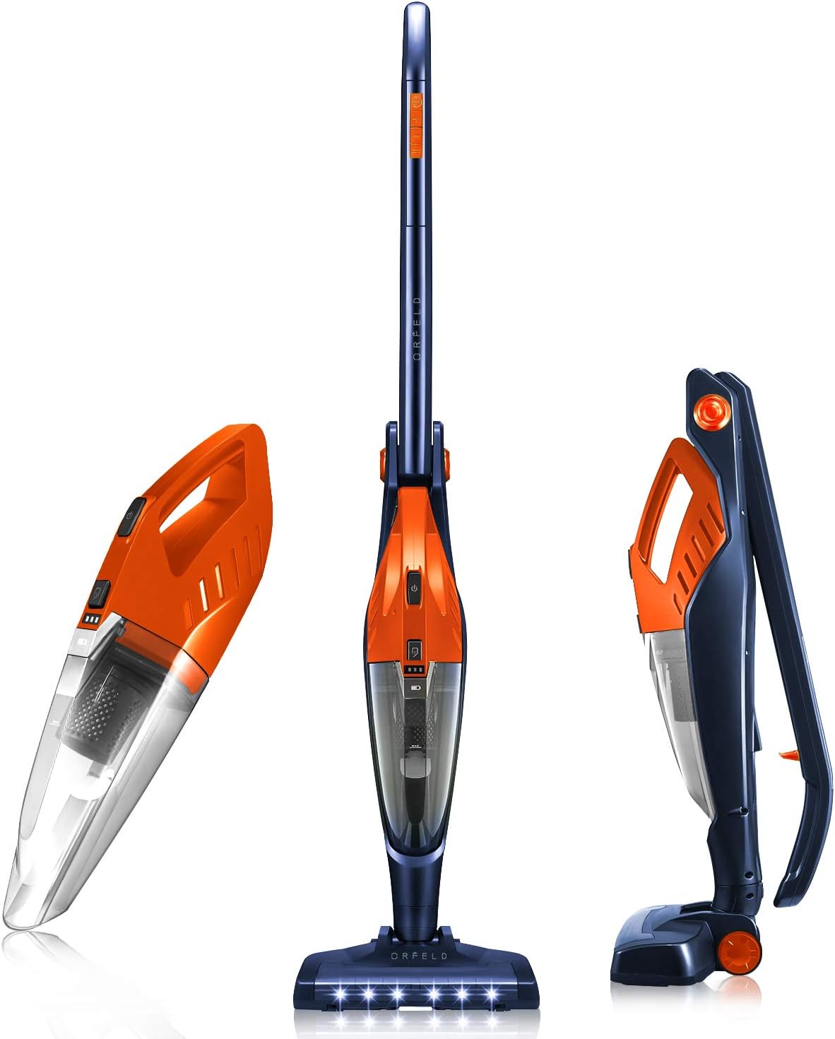 ORFELD 4-in-1 Cordless Stick Vacuum Cleaner with Up to 40 Mins Runtime for Hardwood Floors, Carpet and Pet Hair