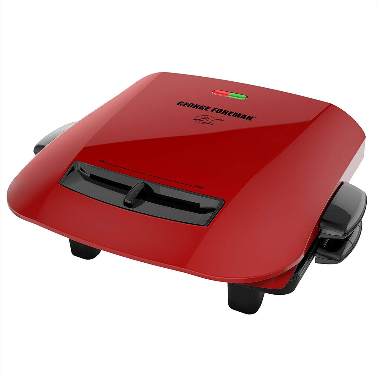 George Foreman GRP2841R Red Grill with Removable Plates, 5-Serving Capacity and Variable Temperature