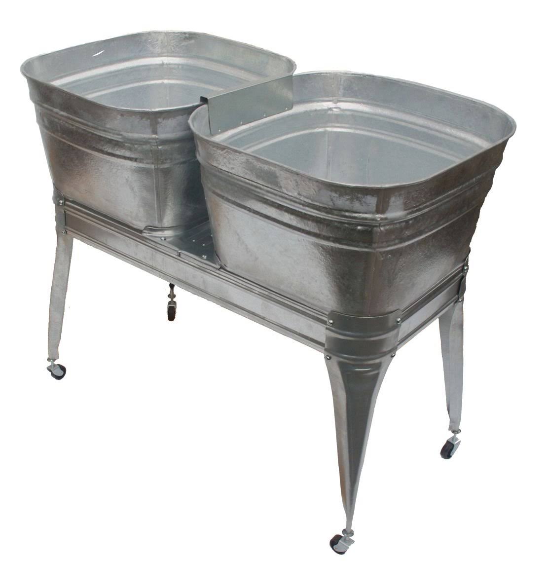Dover HDQTUOG Twin Wash Tub with Freestanding Stand and Drain