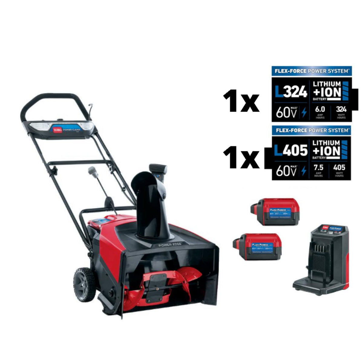 Toro 60V Power Clear E21 Cordless Snow Blower with Two 6.0Ah Batteries, Model 39902