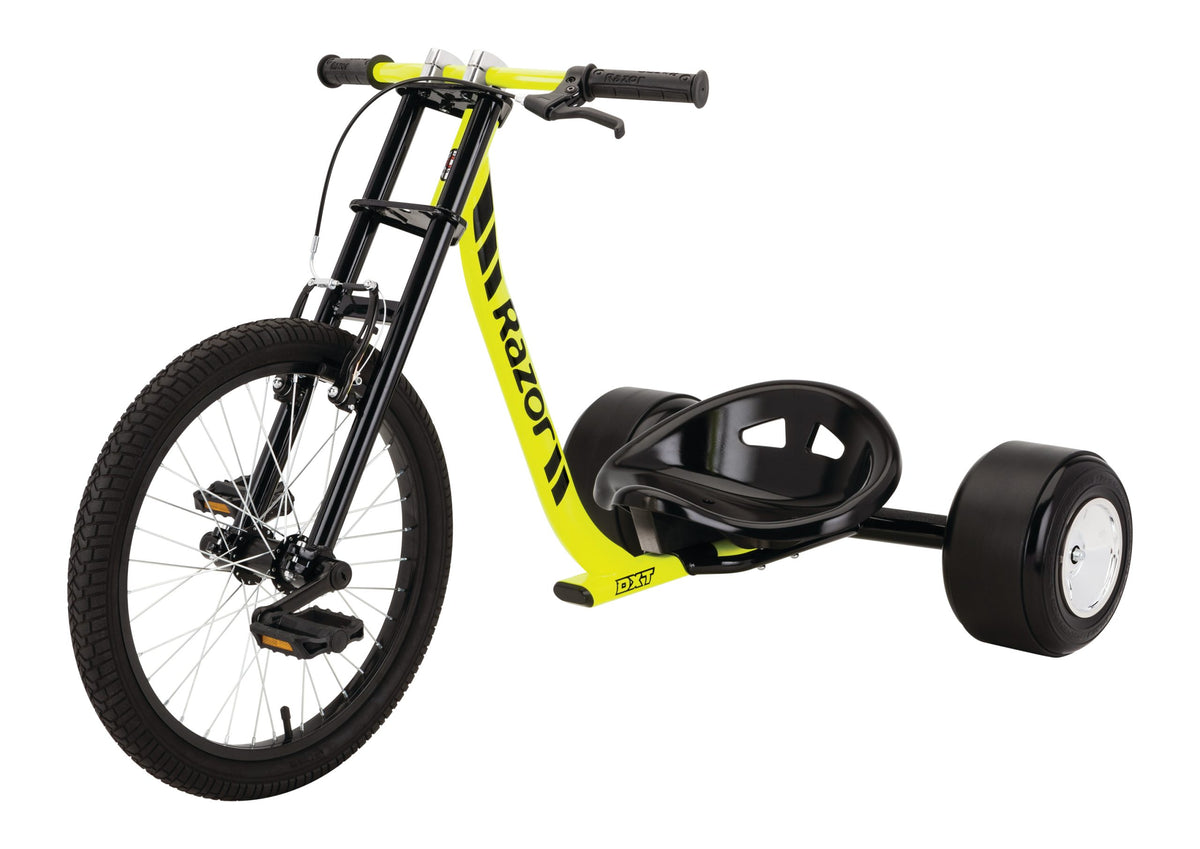 Razor DXT Drift Trike with Three-Wheel Design, Black/Yellow