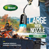 500,000 BTU Propane Weed Burner Torch with Turbo Trigger, Piezo Electric Ignition, 6.5-Foot Hose, and cCSAus Certification