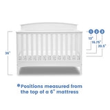 Delta Children Archer 4-in-1 Convertible Baby Crib with Solid Panel Design, GREENGUARD Gold Certified, Bianca White