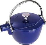 Staub 1-Quart Round Cast Iron Tea Kettle, Basil Green, Made in France