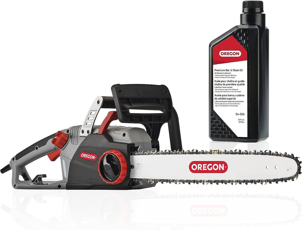 Oregon CS1500 18-Inch Corded Electric Chainsaw with 15 Amp Motor, PowerSharp Self-Sharpening System, Chain Brake and 120V Operation