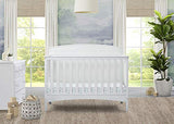 Delta Children Archer 4-in-1 Convertible Baby Crib with Solid Panel Design, GREENGUARD Gold Certified, Bianca White
