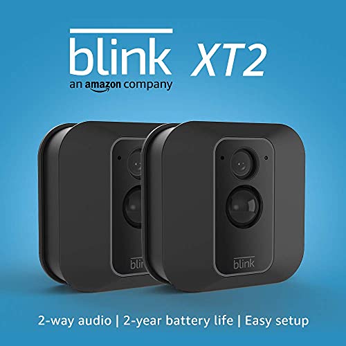 Used Blink XT2 Smart Security Camera 2-Camera Kit for Indoor and Outdoor Use, with Cloud Storage, 2-Way Audio and 2-Year Battery Life