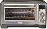 Wolf Gourmet Elite WGCO150S Countertop Convection Toaster Oven with Temperature Probe, Stainless Steel Housing and Red Knobs