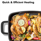 OXO Obsidian 12-Inch Carbon Steel Wok Pan, Pre-Seasoned with Removable Silicone Handle Holder, Induction and Oven Safe, Black