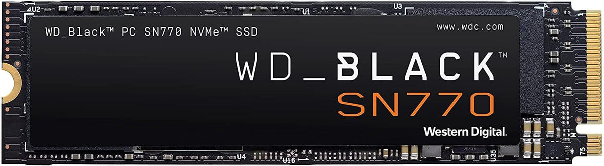 WD_BLACK 1TB SN770 Gen4 PCIe NVMe Gaming SSD with M.2 2280 Form Factor, Up to 5,150 MB/s, WDS100T3X0E