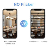 6-Pack KLG E12 LED Candelabra Bulbs, 4W Equivalent to 40W T3/T4, Daylight White 5000K, AC120V, Non-Dimmable for Chandeliers and Ceiling Fans