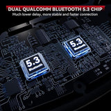 2-Pack V5.2 Motorcycle Bluetooth Headsets with Music Sharing, 2-Way Helmet Communication, IP67 Waterproofing and Hi-FI Speakers for ATV, Snowmobile and Skiing