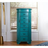 Hives and Honey Daley Oval Standing Jewelry Armoire, Turquoise Blue
