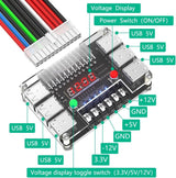 ATX Power Supply Breakout Board with Acrylic Case Kit, 12 USB Ports and 3A Maximum Output, Featuring 3.3V, 5V, 12V, and -12V Outputs