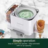 Cuisinart ICE-48 1.5-Quart Soft Serve Ice Cream Maker for Frozen Yogurt, Sorbet, Gelato, and Drinks, White