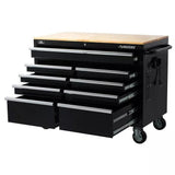 Husky 9-Drawer Mobile Workbench with 46 in. W x 24 in. D Gloss Black Deep Tool Chest