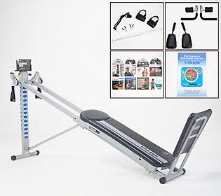 Total Gym Fit Plus Home Fitness Trainer with 14 Resistance Levels and XL Squat Stand, Blue