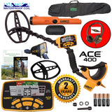 Garrett Ace 400 Metal Detector Kit with Waterproof Coil, Pro-Pointer AT and Carry Bag