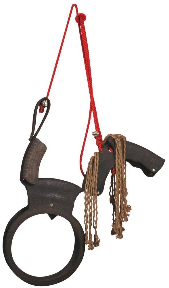 Esschert Design Horse-Shaped Tire Swing with Rope Mane