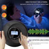Portable Bluetooth CD Player with Dual Speakers, Rechargeable Battery, LCD Display, Anti-Skip Protection, Headphone and AUX Cable for Car or Home