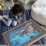 Lavievert Adjustable Wooden Puzzle Board Easel with Portable Tilting Table, Non-Slip Flannelette Work Surface and Capacity for Puzzles Up to 1,500 Pieces